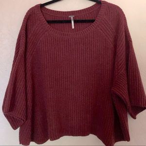 Free people oversized short sleeve dolman sweater